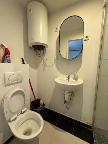 a bathroom with a toilet and a sink at Apartment in Berlin with terrace1 in Berlin