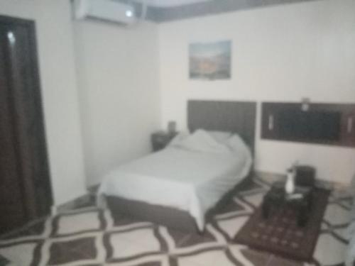a bedroom with a bed in a room at PYRAMIDS Villa T Medetion Camping in Banī Ghālib