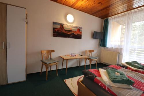 Postel nebo postele na pokoji v ubytování Penzion Tesák-ČERŇAVA