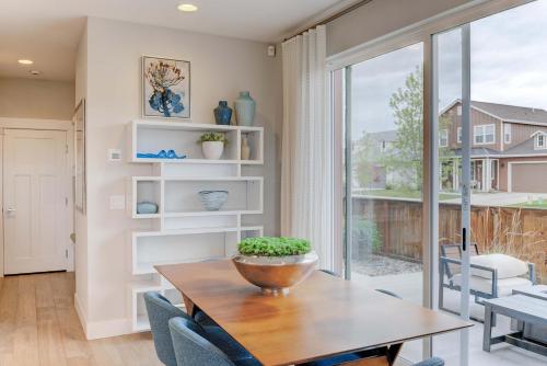 a dining room with a table and a large window at Cozy Montana Getaway Near Bozeman & Yellowstone in Belgrade