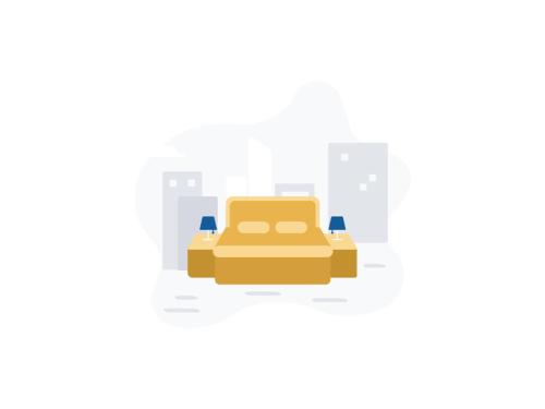 an illustration of a yellow armchair in a city at Jinjiang Inn Style Shijiazhuang Zhongshan Xi Road Yuxi Park in Shijiazhuang