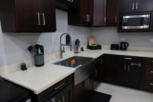 Η κουζίνα ή μικρή κουζίνα στο The Haven - Hypermodern Luxury Condo