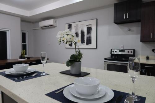Η κουζίνα ή μικρή κουζίνα στο The Haven - Hypermodern Luxury Condo