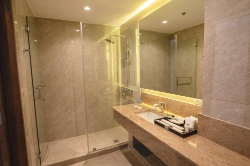 Koupelna v ubytování Hotel Savano