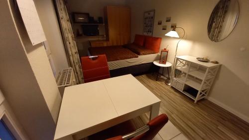 Köök või kööginurk majutusasutuses Haus Having WE 301 "Lütte Stuv"