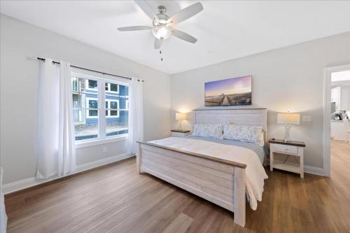 a bedroom with a bed and a ceiling fan at 116 Pine Forest Drive in Ocean Pines