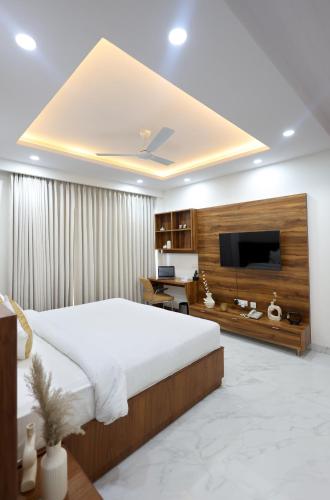 Postel nebo postele na pokoji v ubytování Escape Stays and Serviced Apartments