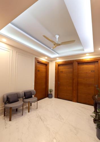 Posezení v ubytování Escape Stays and Serviced Apartments