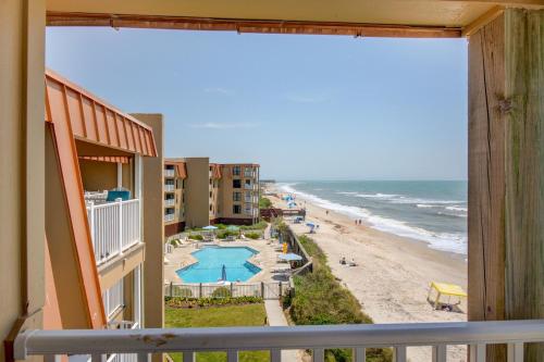 a view of the beach from the balcony of a condo at Topsail Dunes 2308 in Chadwick Acres
