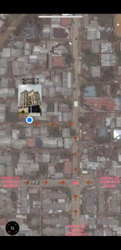 a map of a city with a bus on a street at Residence Life House Makepe bm in Douala