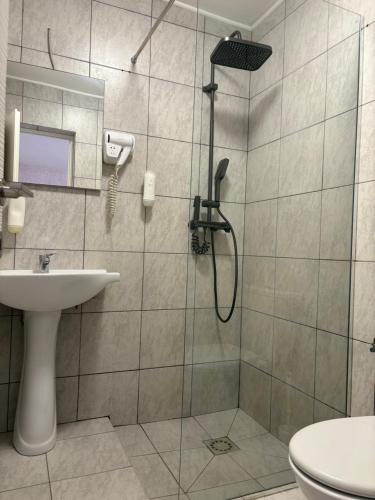 Koupelna v ubytování Ama House