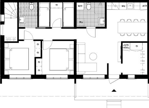 a floor plan of a house at Lofsdalens Fjällhotell & Hotellbyns Lägenheter in Lofsdalen