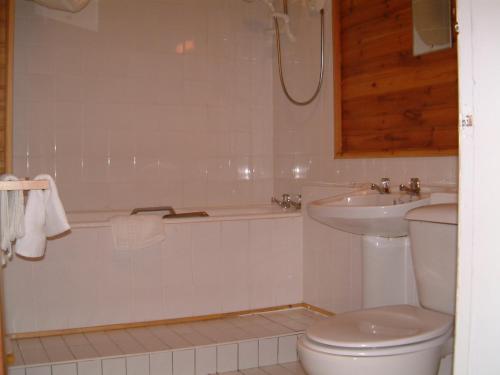 a bathroom with a toilet and a tub and a sink at Terrace hotel in Edinburgh