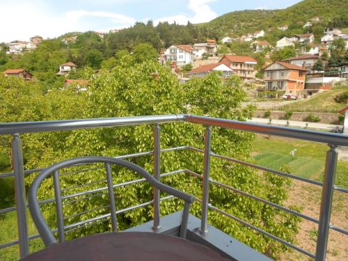 a view from the balcony of a boat at Villa Angel Apartments - OHRID- in Ohrid