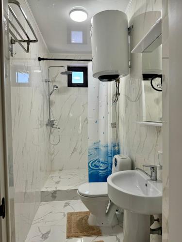 Koupelna v ubytování Аргымак