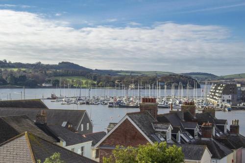 a view of a harbor with boats in the water at The Crows Nest Apartment in Plymouth