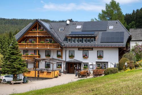 a house with solar panels on the roof at Gasthaus Heiligenbrunnen in Titisee-Neustadt