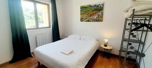 une chambre avec un lit et une étagère de lits superposés dans l'établissement Spacieux duplex 6 Chambres à Azay-le-rideau, à Azay-le-Rideau