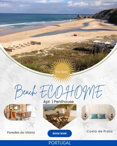 a flyer for beach evolve home with a picture of a beach at BEACH ECO HOME Penthouse in Senhora da Vitória