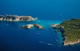 an aerial view of an island in the water at Pepita Flats in San Salvo