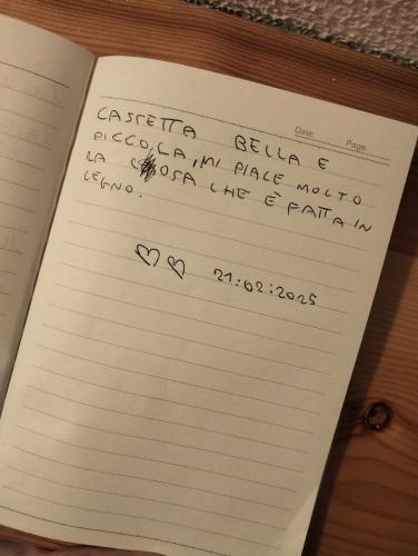 a piece of paper with a heart written on it at Erbanova in Sila in Camigliatello Silano