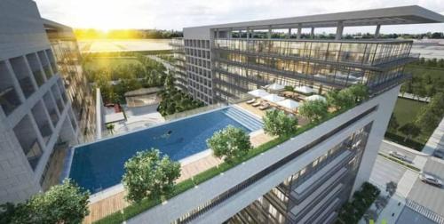 Fully furnished studio in Park View, Saadiyat Island, with balcony, shared infinity pool, gym and private parking, can be rented yearly
