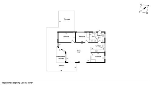 a floor plan of a house at Cosy Summerhouse Near The Waterfront in Strøby