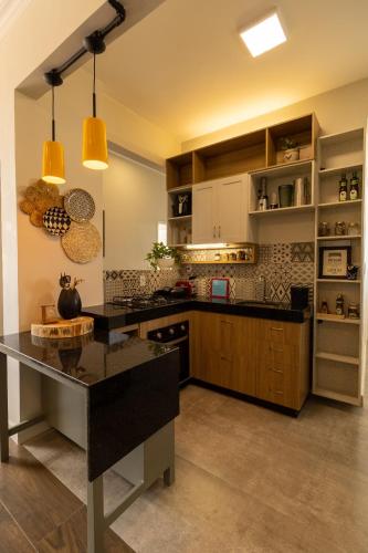Η κουζίνα ή μικρή κουζίνα στο Apartamento aconchegante e moderno na melhor área da cidade, Cozy and modern apartment in best area of the city