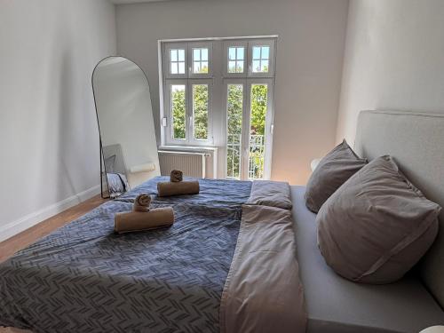 Ένα ή περισσότερα κρεβάτια σε δωμάτιο στο Apartment 2 am Werlsee