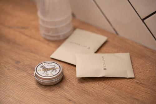 a container of food sitting on top of a table at Meg Lifestyle Hotel & Apartaments in Riccione