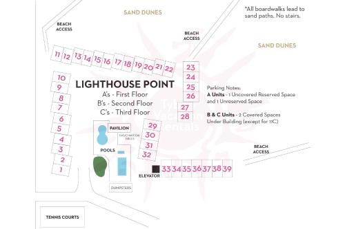 a map of the light house point at Lighthouse Point 25A in Tybee Island