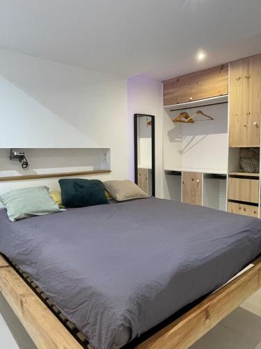 a bedroom with a large bed in a room at Bel appartement lumineux au cœur de Bayonne in Bayonne