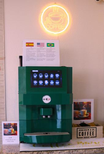 a lego coffee machine with a sign above it at Magic Key - Near Disney in Kissimmee