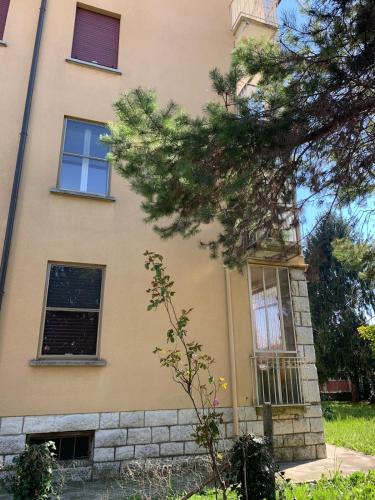 a building with a tree in front of it at Appartamento luna, vicino centro storico in Spilimbergo