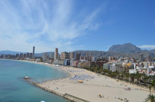 a view of a beach with people on it at Hotel Condestable in Benidorm