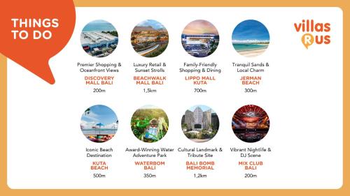 a collage of different things to do in the united states at Luxury Villa Noah in Kuta