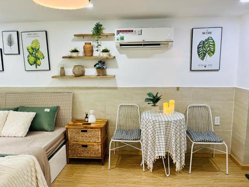 Χώρος καθιστικού στο Homestay Tiểu Nhị