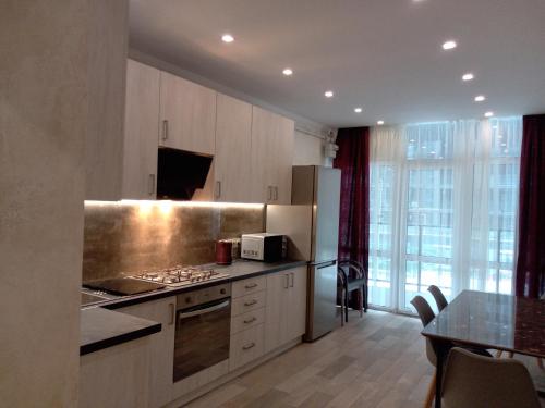 Kuchyň nebo kuchyňský kout v ubytování AVALON Apart-Hotel