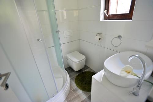 Koupelna v ubytování New Lux Apartman Kala