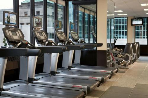 a row of cardio machines in a gym at Ottawa Marriott Hotel in Ottawa