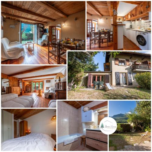 un collage de photos d'une maison dans l'établissement Esprit Provence - Jardin - Parking, à Les Thuiles