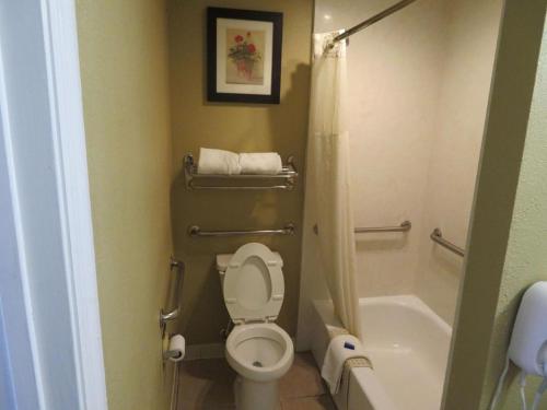 a small bathroom with a toilet and a bath tub at Best Western Athens in Athens