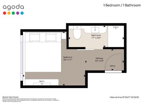 a floor plan of a small house at Noble Park Hotel in Hong Kong