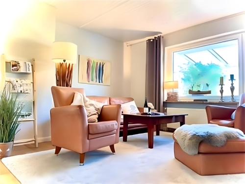 Ruang duduk di Ferienhaus Lavendelmeer