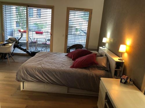 Postel nebo postele na pokoji v ubytování Appartement T2 78 m2 le Saint Elois 1 chambre terrasse et garage