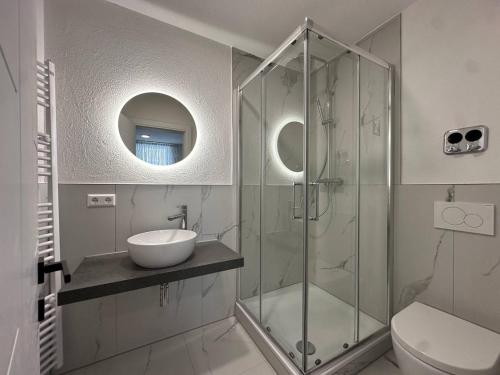 Koupelna v ubytování Hotel am Schlossplatz