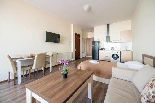 Kuchyň nebo kuchyňský kout v ubytování Hotel Mireosi