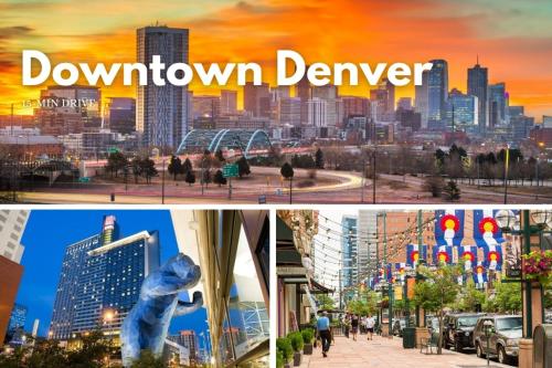 two pictures of a city with the words downtown denver at Denver Emerald - Close to Red Rocks, Arvada & Downtown in Denver