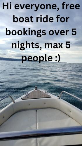 a boat ride on the water with the words h everyone boat ride for at Villa Vit The Adriatic Experience in Vasto