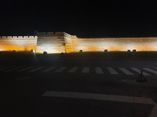 a building is lit up at night at Fusion Hanok Healing House, private use of entire building in Gyeongju